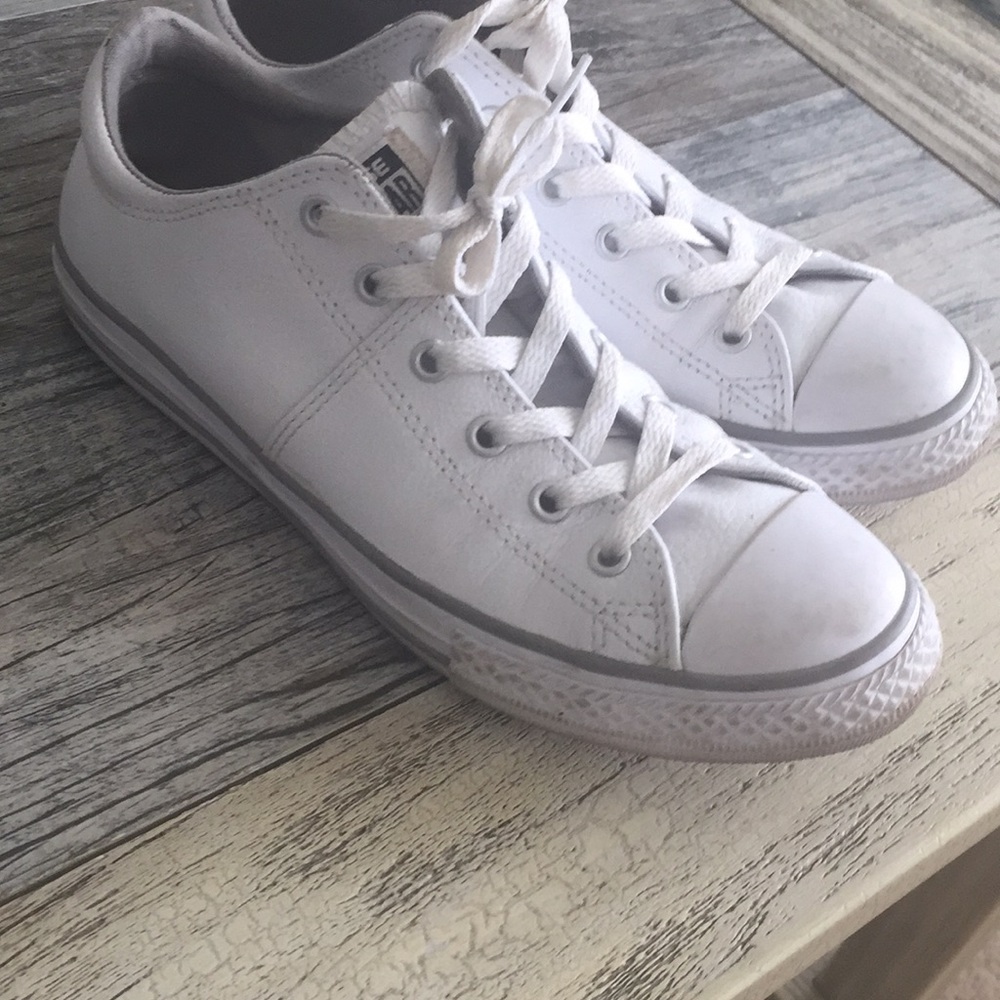 All White Leather Converse